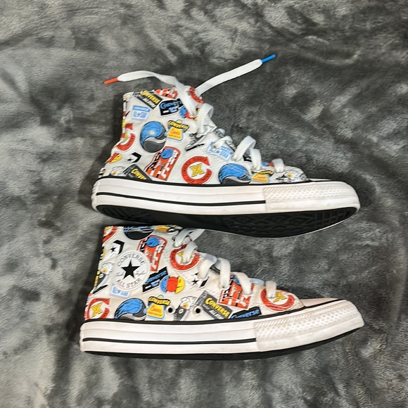 Converse All-Star Chuck Taylor " Jump Ball " Youth Sz 4.5 EUC Wht/Blk/Red - Picture 4 of 7